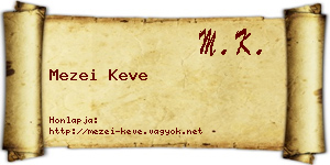 Mezei Keve névjegykártya